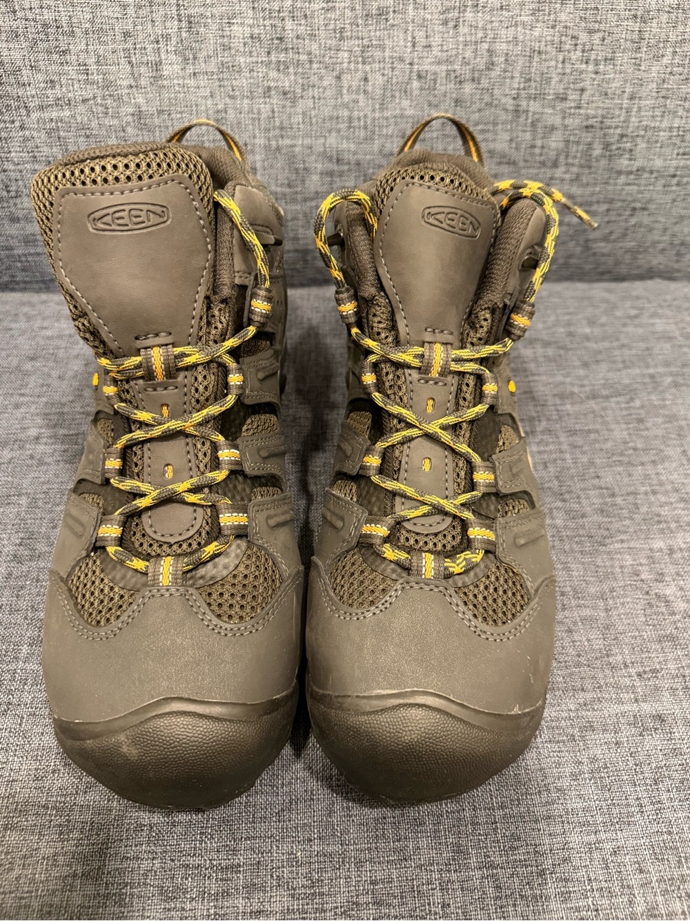 KEEN Brown and Yellow Men's Hiking Boots